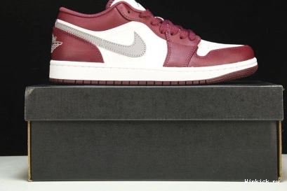 White 1 Jordan Bordeaux Low 1001